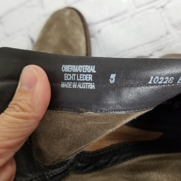 Paul Green Echt Leder gray Suede leather stacked Heel Ankle Boot 7.5 - Picture 8 of 11